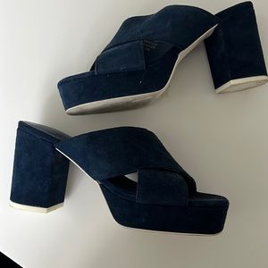 Jeffrey Campbell Navy Suede Heels.